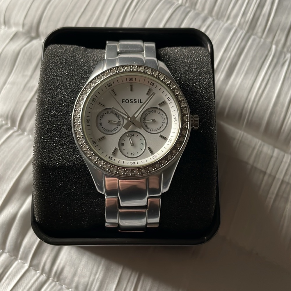 Fossil Stella Silver Band Watch